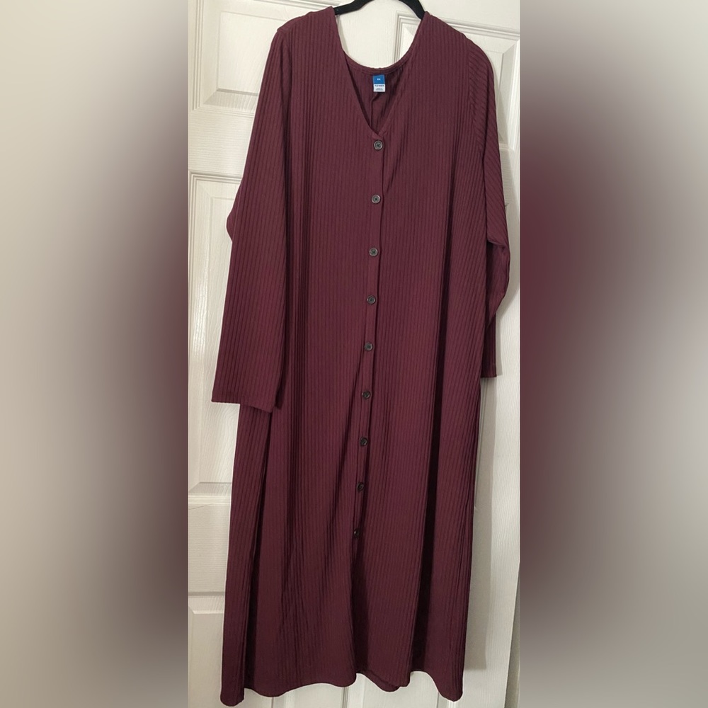 Old Navy long sleeved raisin Arizona burgundy dress NWT